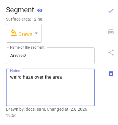 Segment extra info