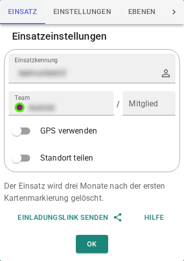 Einsatzeinstellungen