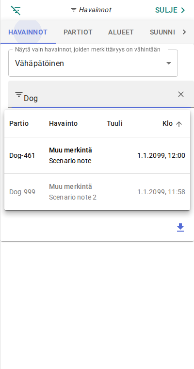 Log search